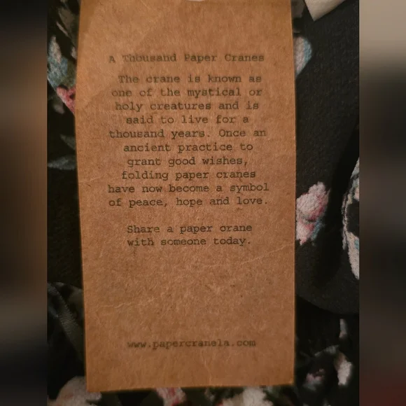 Paper Crane NWT Floral Off the Shoulder Boho Blouse Small - Picture 5 of 6